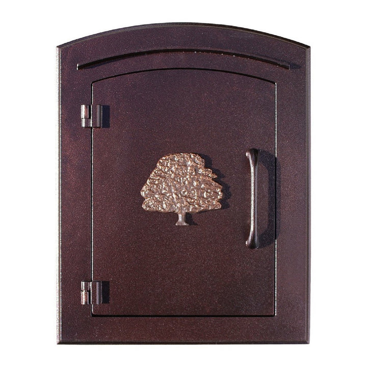 Qualarc Manchester Security Drop Chute Mailbox Decorative Oak Tree Door Logo Faceplate