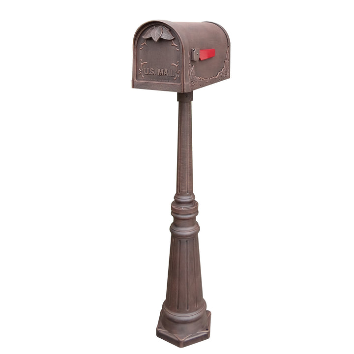Special Lite Floral Curbside Mailbox with Tacoma Mailbox Post Unit; SCF-1003_SPK-591