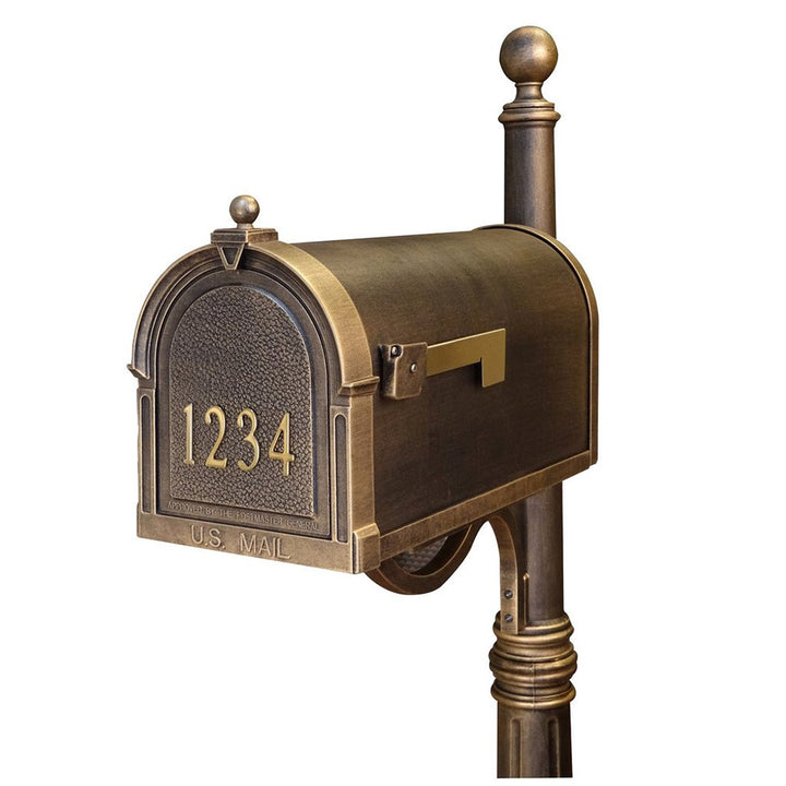 Special Lite Products Berkshire Curbside Customized Post Mount Mailbox in Hand Rubbed Bronze