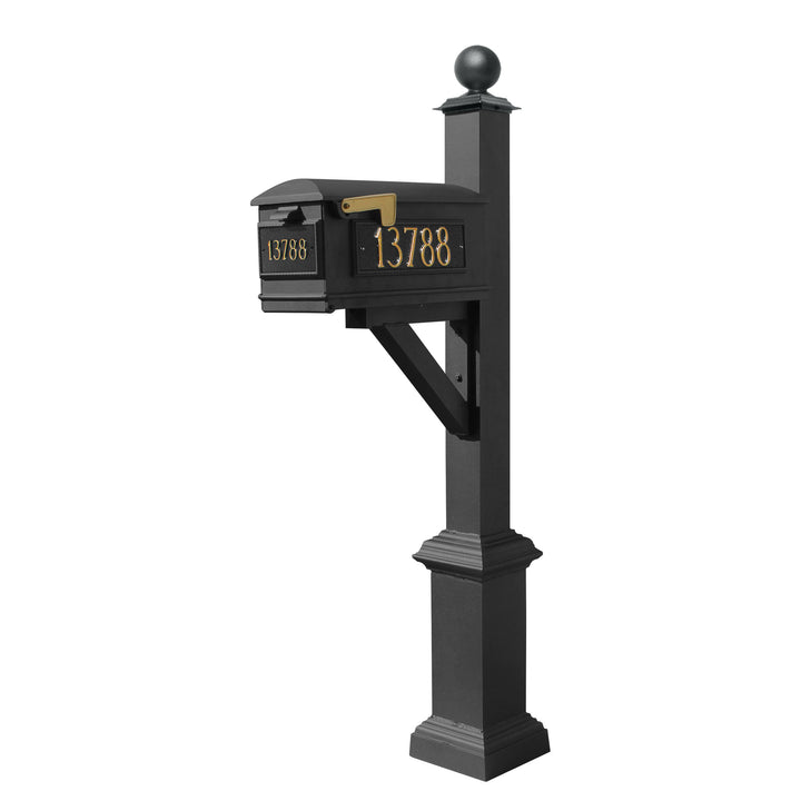 QualArc Westhaven System with Lewiston Mailbox, Square Base & Large Ball Finial