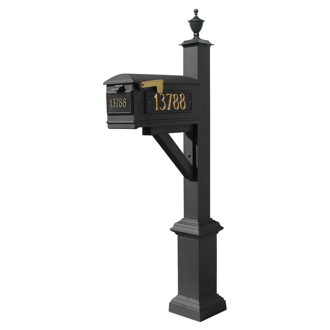 QualArc Westhaven System with Lewiston Mailbox, Square Base & Urn Finial