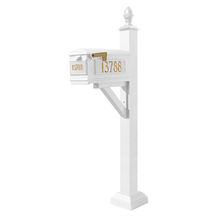 QualArc Westhaven System with Lewiston Mailbox, Square Collar & Pineapple Finial