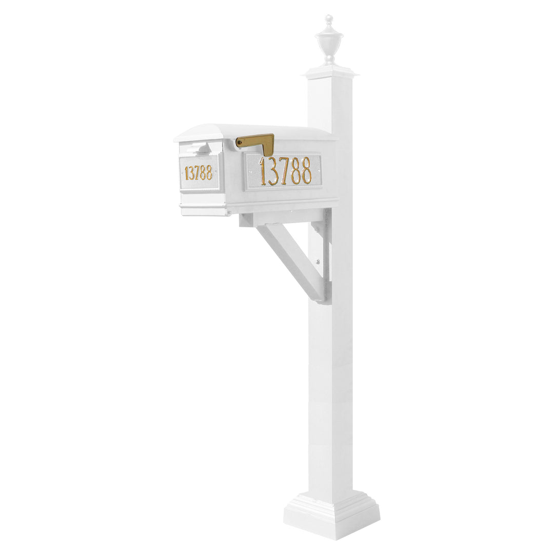 QualArc Westhaven System with Lewiston Mailbox, Square Collar & Urn Finial