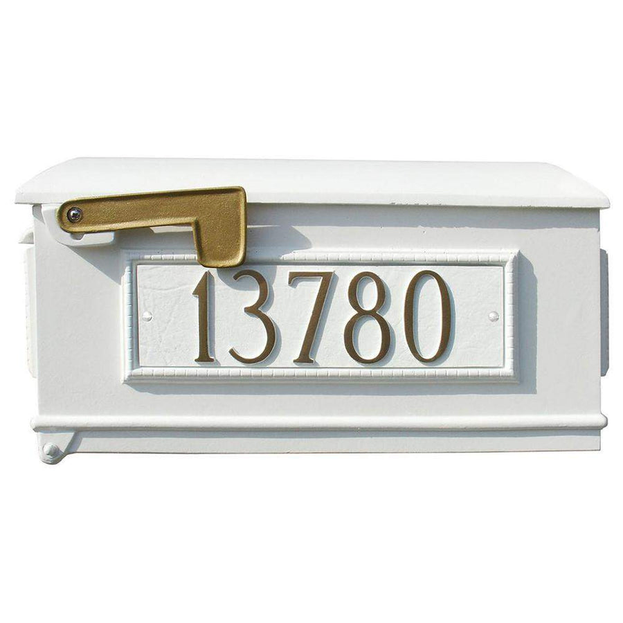 QualArc Personalized Lewiston Mailbox with Custom Address Plates in White