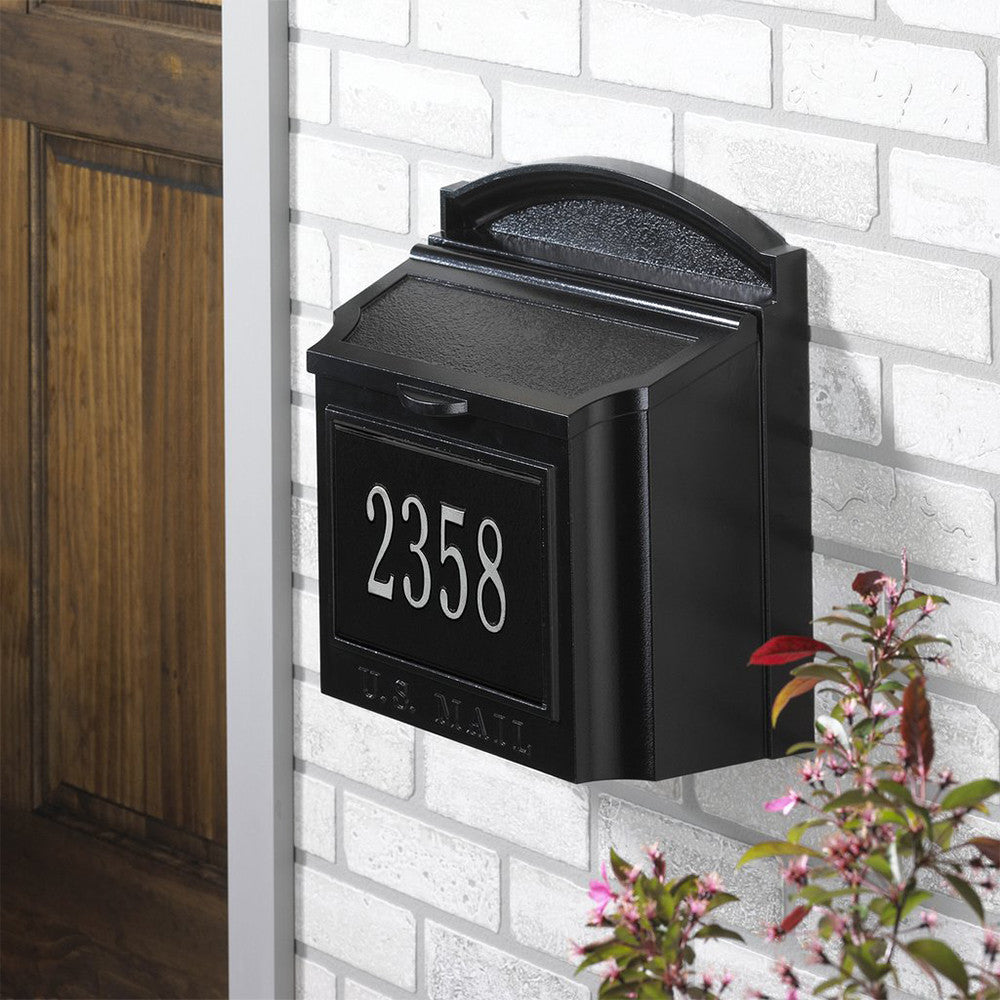Whitehall Wall Mount Mailbox with customized address plaque